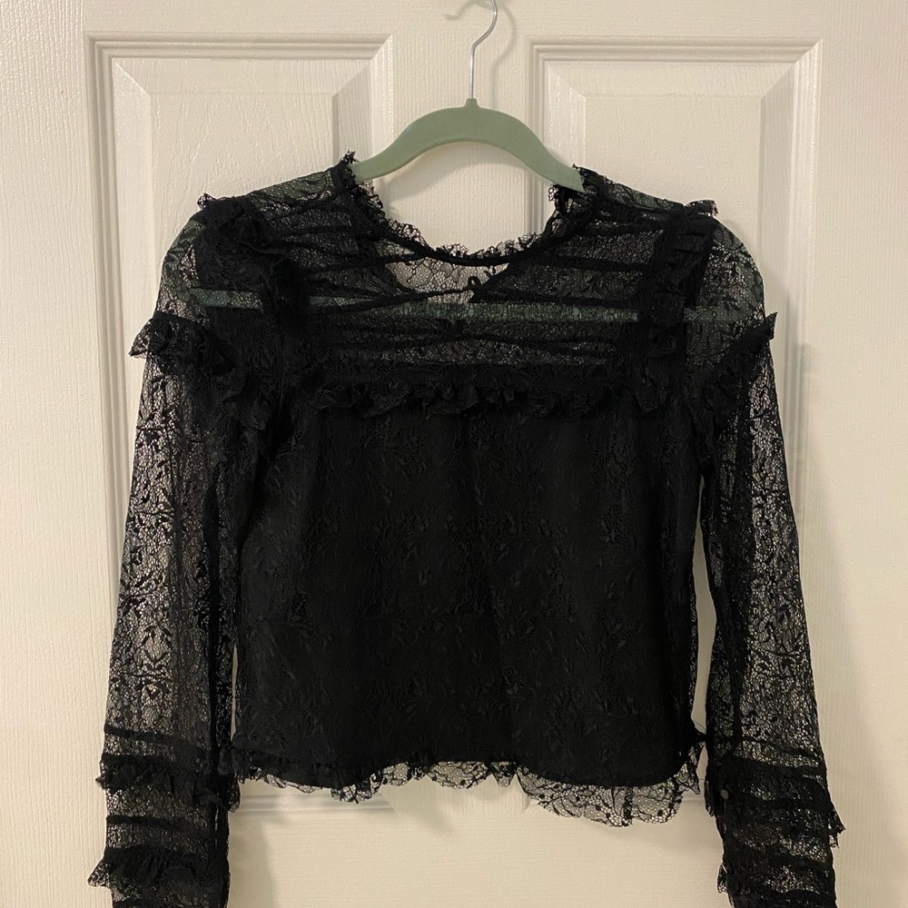 Zara Black Lace Blouse
